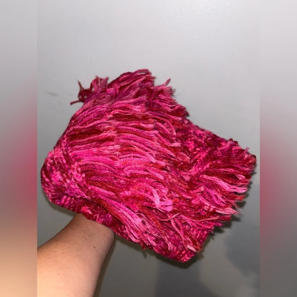 Luxurious Fringe Pink Knitted Baby Throw Blanket